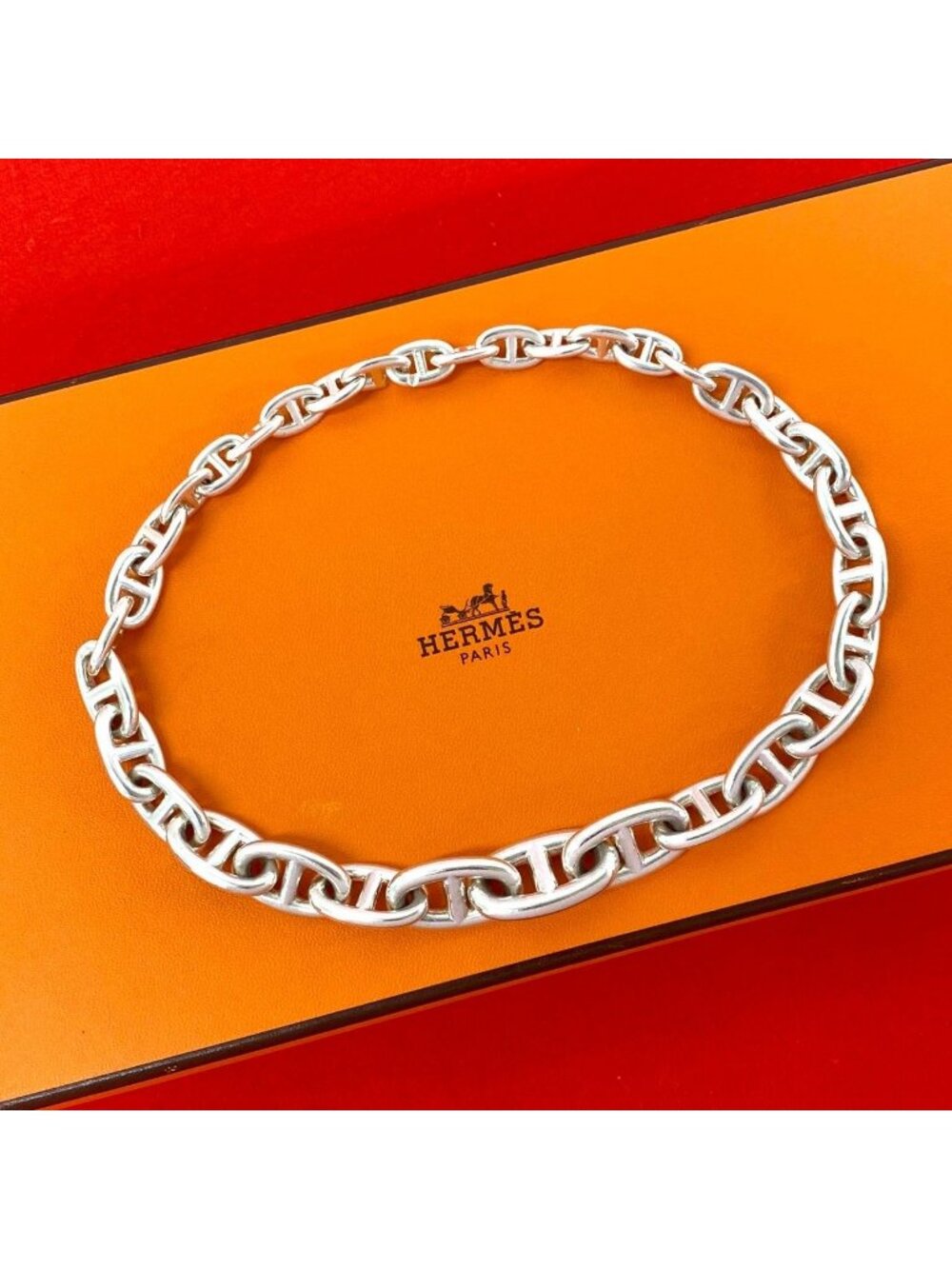 Hermes Chaine D'Ancre Crescendo Necklace Martin Margiela Era 925 Sterling Silver